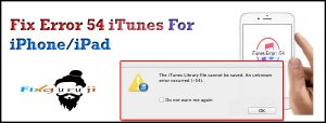 error 54 itunes