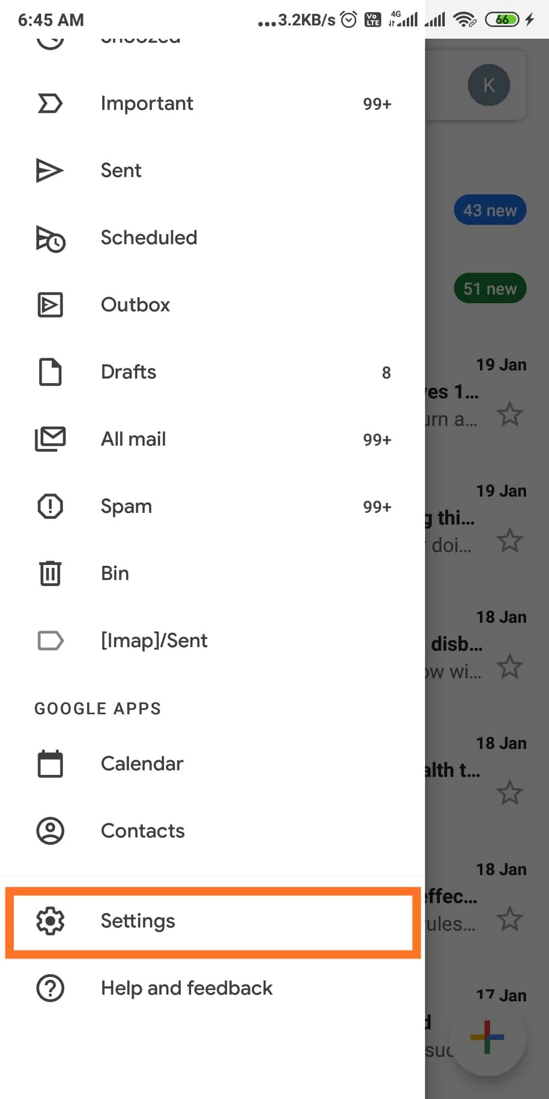Gmail setting