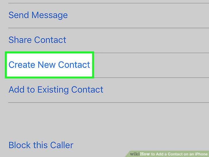 Create A New Contact