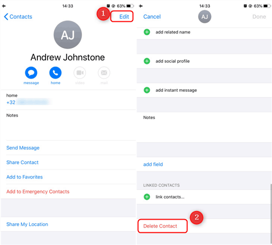 Delete The Contact and recreate it Again