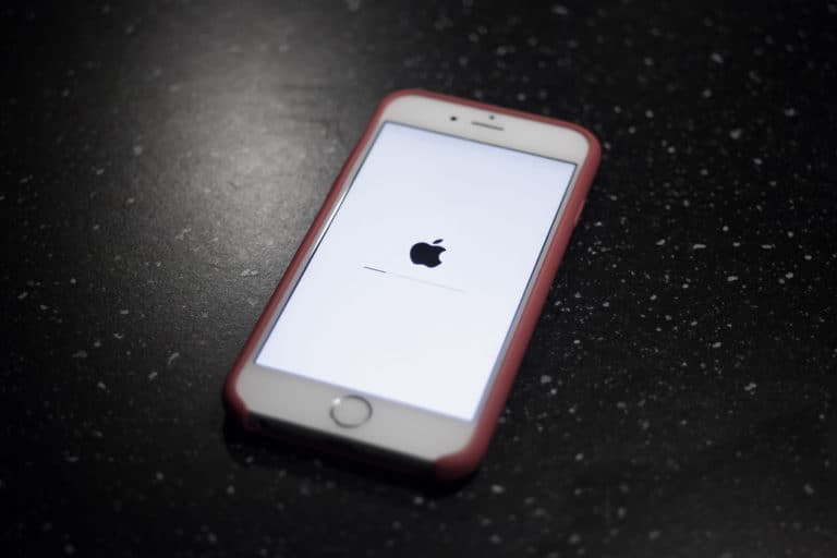 iphone logo on screen